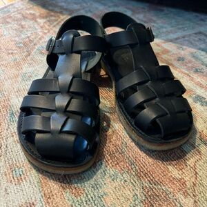 Duckfeet Ringkobing 39, black, leather fisherman sandals